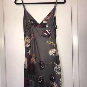 Gray floral mini dress